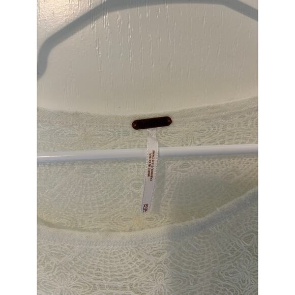 Free People off-white pullover long sleeve top ethereal ballet core,cottage core - Picture 3 of 6